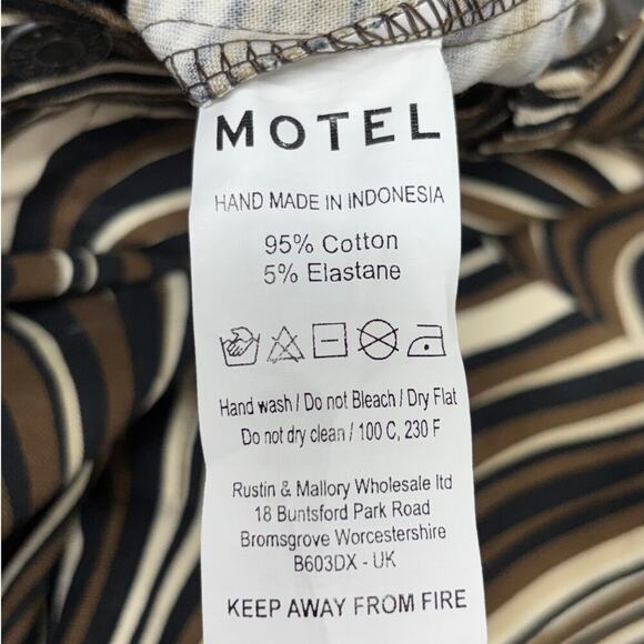 Motel Zoven Flare Trouser in 70's Ripple XS Retro Cotton Stretch - Picture 7 of 7